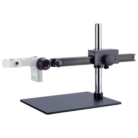 Amscope Single Arm Boom Stand for Stereo Microscopes - Square Arm, Pin Mount, 76mm Focus Block SSB-FR